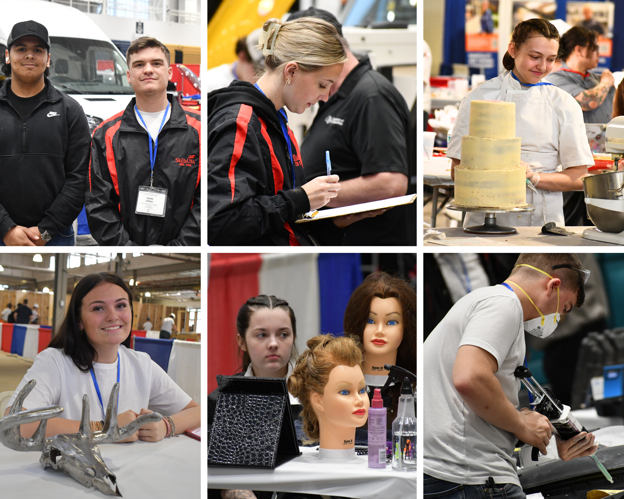 A collage of SkillsUSA students from OCM BOCES.